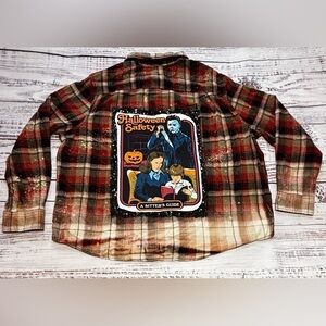 Halloween Inspired Bleached Button Down Shirt